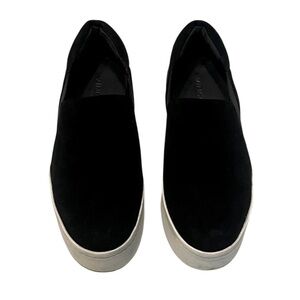 Vince Warren Slip-On Black Suede Platform Sneakers Women’s Size 7.5 M